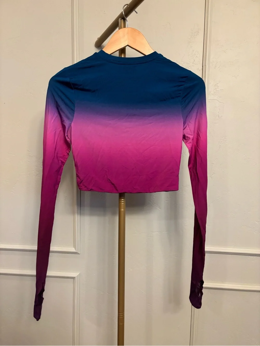 AFRM Crop Top Ombre Long Sleeve Ruched MSRP $99
